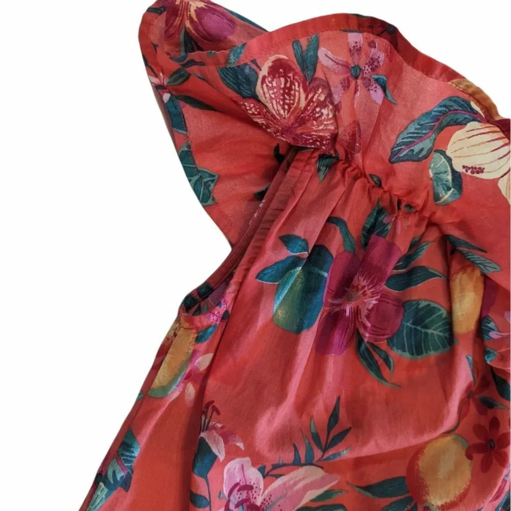 Girls Old Navy Cold Shoulder Tropical Ruffle Top, Size 3T